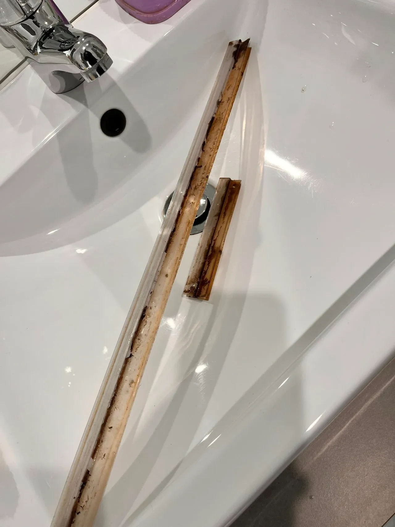 Shower door before cleaning