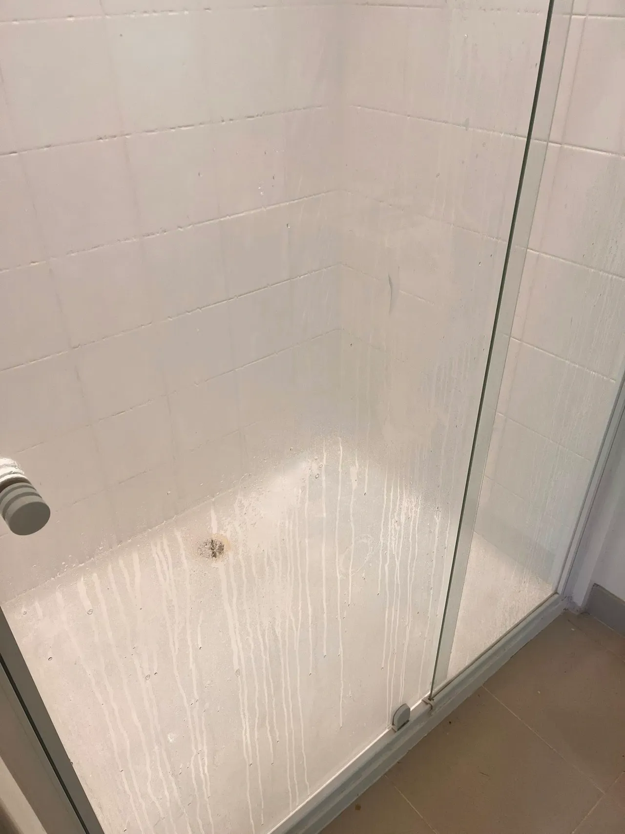 Shower door before