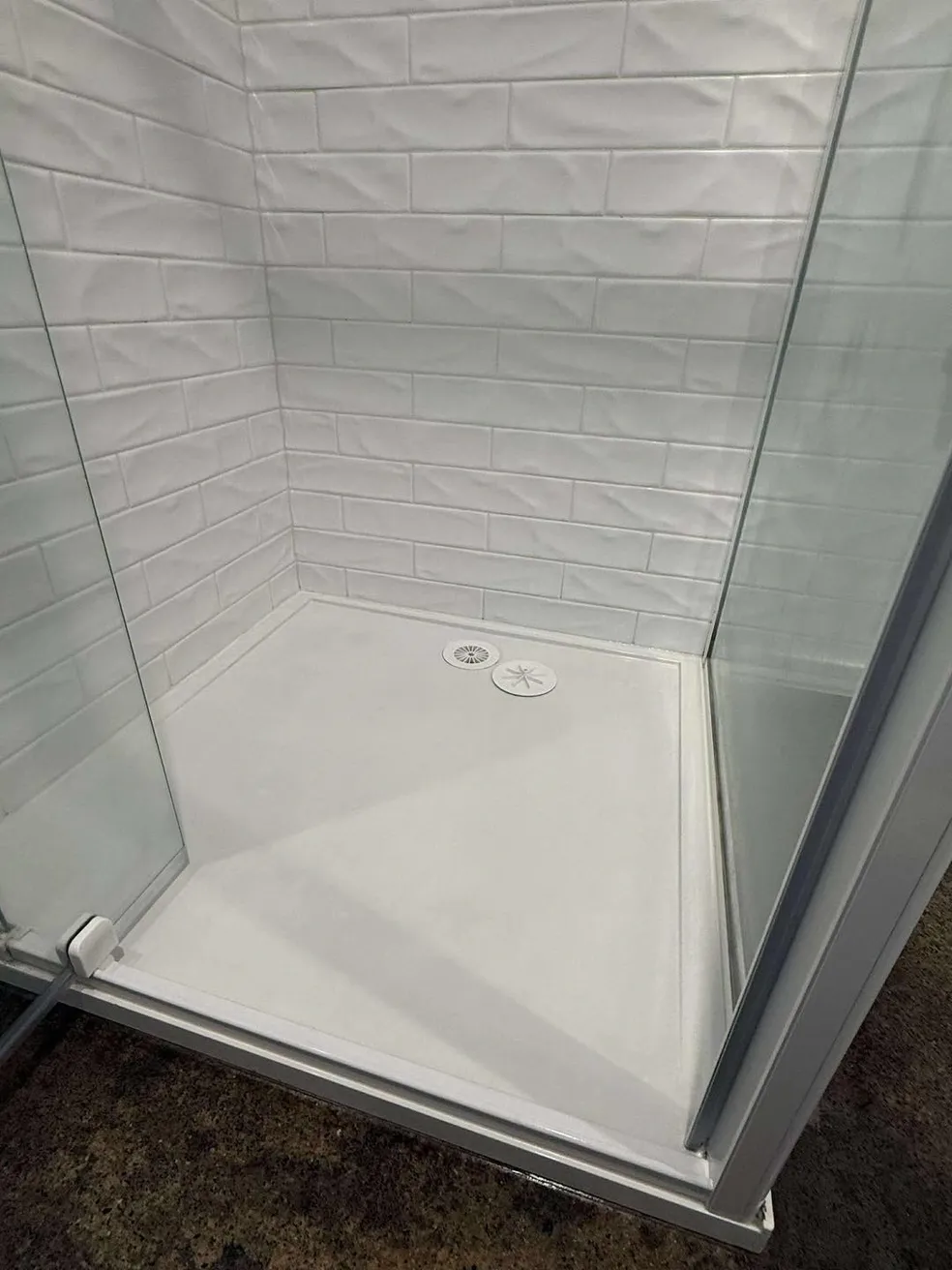 Shower floor after cleaning